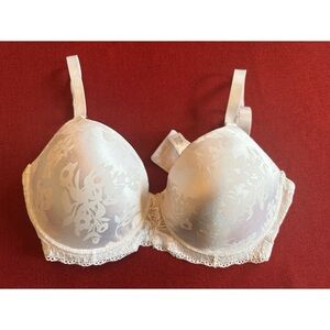 Delta Burke White Lace Padded Underwire Bra, 36D